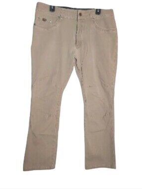 Kuhl Kanvas Men's Beige 36 Waist Straight Canvas Jeans Gorpcore Hiking Outdoor